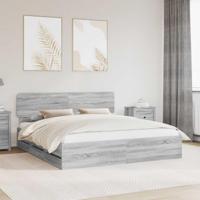 Bedframe met lade Grijze Sonoma 180 x 200 cm Geconstrueerd hout - thumbnail