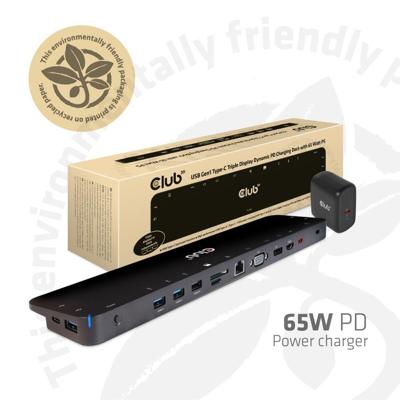 club3D ChargingDock USB-C USB-C dockingstation Geschikt voor merk (dockingstation): Club 3D Geïntegreerde kaartlezer, USB-C Power Delivery