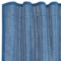 Gordijnen voile met roedezakken 2 st koningsblauw - thumbnail