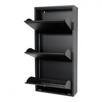 Schoenenkast Oscar-3 Zwart - thumbnail