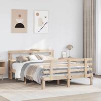 Bedframe met hoofdbord massief grenenhout 160x200 cm - thumbnail