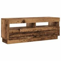 Tv-meubel met LED 100x35x40 cm bewerkt hout oud hout - thumbnail