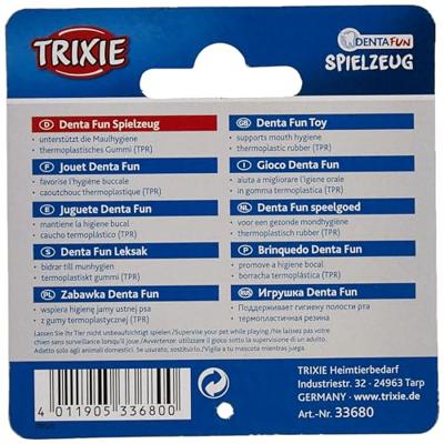 TRIXIE DENTA FUN TPR BAL MET MUNTSMAAK 6X6X6 CM 3 ST