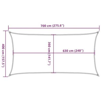 VidaXL Zonnezeil 160 g/m² 4x7 m hdpe crèmekleurig