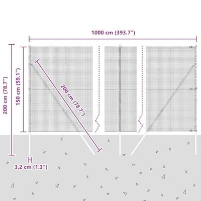 VidaXL Afrasteringspaal groen 10 x 1,5 m (16 x 16 mm gaas)