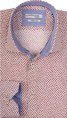 Giordano Heren Overhemd Baggio Rood Ruiten Cutaway Modern Fit