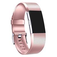 By Qubix - Compatible met Fitbit Charge 2 sportbandje - Maat: Large - Rose Goud - Compatible fitbit bandje - thumbnail