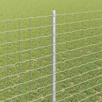 VidaXL Hek met paal zilver 1,4 x 10 m staal - thumbnail