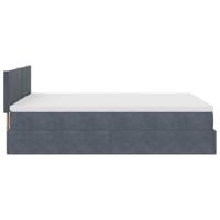 Ottoman bed met matras 140x200cm fluweel donkergrijs - thumbnail