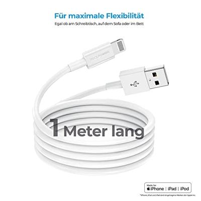 Lade/gegevenskabel lightning 1m wit MFI-certified Lade/gegevenskabel lightning 1m wit MFI-certified