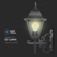 Klassieke LED Wandlamp XL - E27 Fitting - IP44 Waterdicht - Uplight - Traditionele Wandlamp - Zwart - thumbnail