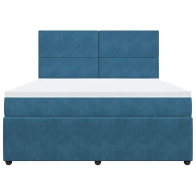 Boxspring met matras fluweel blauw 180x200 cm