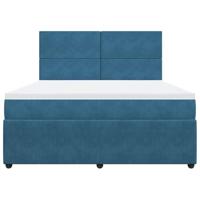 Boxspring met matras fluweel blauw 180x200 cm - thumbnail