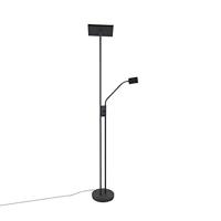 QAZQA Moderne vloerlamp zwart incl. LED en dimmer met leeslamp - - thumbnail