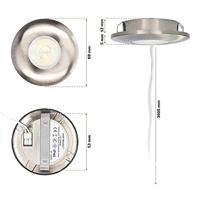 Set van 4 Pavo - Platte LED ipbouwspots met lage inbouwdiepte 12mm - 3 Watt 300 Lumen - 2700K Warm wit - Dimbaar - Rond - Meubelspot - IP44 waterdicht - RVS - thumbnail