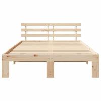Bedframe met hoofdeinde Naturel 120 x 200 cm Massief grenenhout - thumbnail