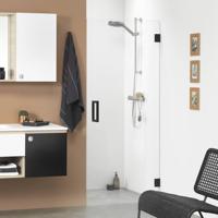 Sealskin I AM Draaideur 90x200cm voor nis mat zwart 8mm helder veiligheidsglas met antikalk CCK200906195100 - thumbnail