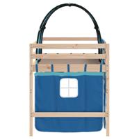Kinderhoogslaper met tunnel 80x200 cm massief grenenhout blauw - thumbnail