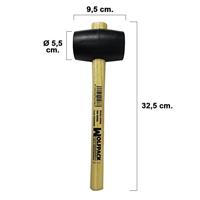 Rubi Zwarte Zachte Rubber Hamer | 750 Gram - 88553 - thumbnail