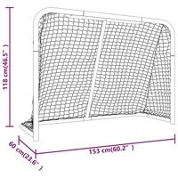 VidaXL Hockeydoel met net 153x60x118 cm staal en polyester rood en wit - thumbnail