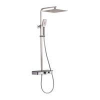Schutte OCEAN douchesysteem met thermostatische mengkraan en glazen planchet | chroom-antraciet 60531 - thumbnail