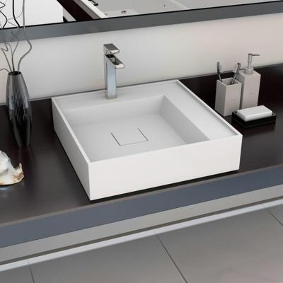 VidaXL Wastafel 50x50x12,3 cm mineraal gegoten/marmer gegoten wit