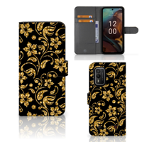 Nokia XR21 Hoesje Gouden Bloemen - thumbnail