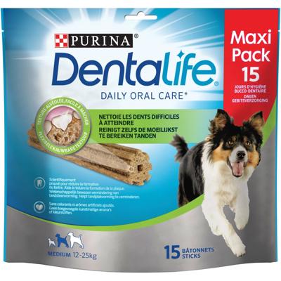 Purina DentaLife Daily Oral Care Medium hondensnack (maxipack) 5 x 15 sticks