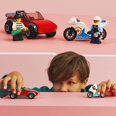 LEGO City - Achtervolging auto op politiemotor constructiespeelgoed 60392 - thumbnail