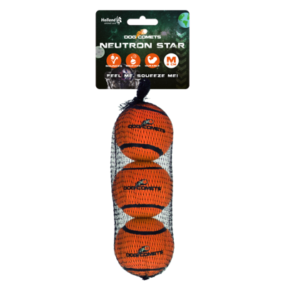 Dog comets Neutron Star Tennisbal met pieper M Oranje 3st Dog comets Neutron Star Tennisbal met pieper M Oranje 3st