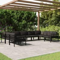 9-delige Loungeset met kussens aluminium antracietkleurig - thumbnail