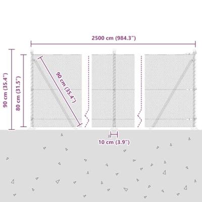 VidaXL Afrasteringspaal zilver 25 x 0,8 m (13 mm gaas) staal