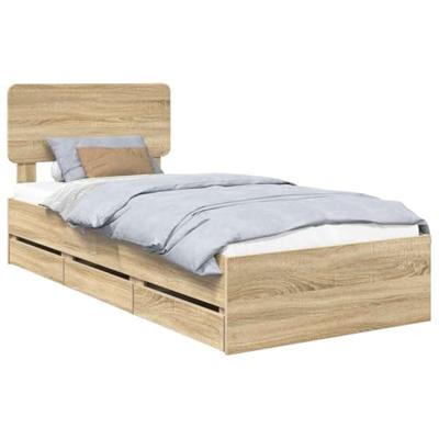 Bedframe met lade Sonoma Eiken 75 x 190 cm Geconstrueerd hout