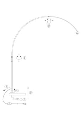Steinhauer Rotan booglampSparkled zwart - 7508ZW
