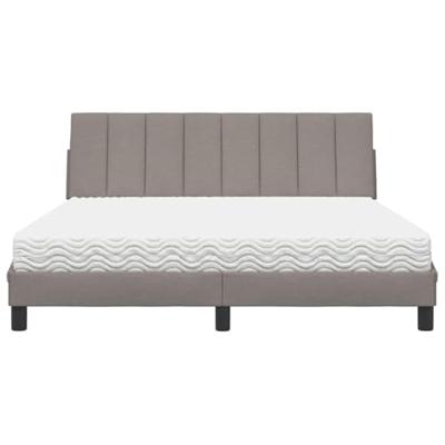 Bed met matras "Hanko" stof taupe 160x200 cm