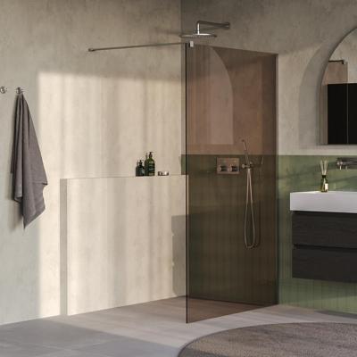 Brauer Oblivion - Inloopdouche - Brons Glas - 120 x 200 cm - incl. Glascoating - PVD RVS-Kleurig Geborsteld
