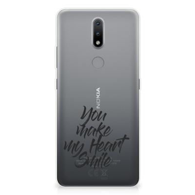 Nokia 2.4 | Siliconen hoesje | met naam Heart Smile