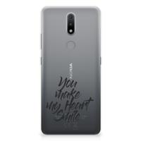 Nokia 2.4 | Siliconen hoesje | met naam Heart Smile - thumbnail