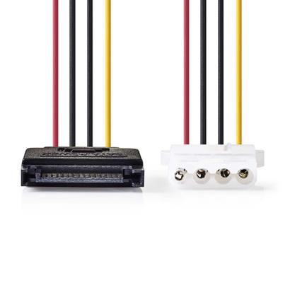 Nedis Sata 15-pins naar Molex M/F 0,15m