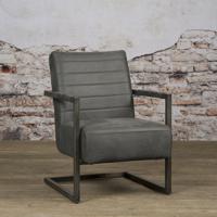 Tower Living Fauteuil 'Rocca' Leder, kleur Antraciet - thumbnail