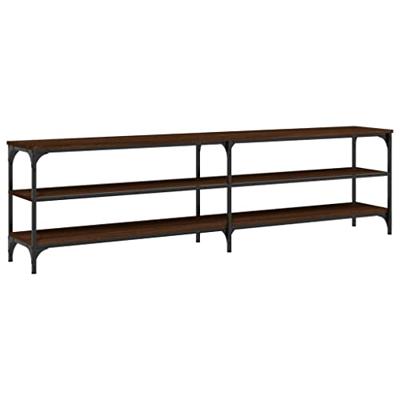 Tv-meubel 180x30x50 cm bewerkt hout metaal bruin eikenkleur