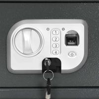 VidaXL Digitale kluis met slot donkergrijs 31 x 20 x 20 cm staal - thumbnail