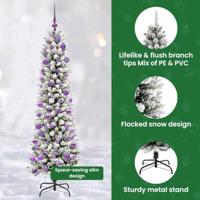 Kunstkerstboom met 300 LED Wit 180 cm PVC en Metaal en Plastic - thumbnail