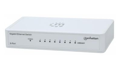 8-Port Gigabit Ethernet Switch, Desktop Size, Plastic, IEEE 802.3az (Energy Efficient Ethernet), Box - Switch - 8 x 101001000 - desktop
