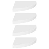 Hoekschappen zwevend 4 st 35x35x3,8 cm MDF wit - thumbnail