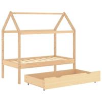Kinderbedframe met lade massief grenenhout 70x140 cm - thumbnail