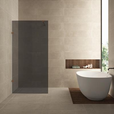 Inloopdouche Wiesbaden Less 120x200 cm 8 mm Nano Rookglas Geborsteld Brons Koper