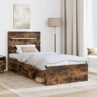 Bedframe Gerookt eiken 75 x 190 cm Massief grenenhout - thumbnail