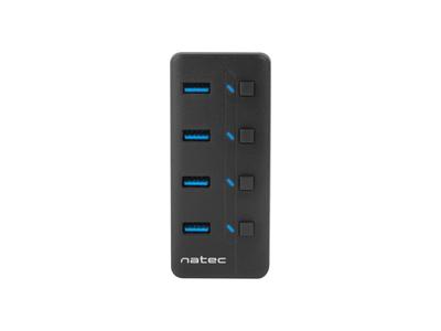 NATEC HUB USB 3.0 MANTIS 2 4-POORTS MET SWITCH+STROOMVOORZIENING