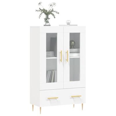 Hoge kast 69,5x31x115 cm bewerkt hout wit